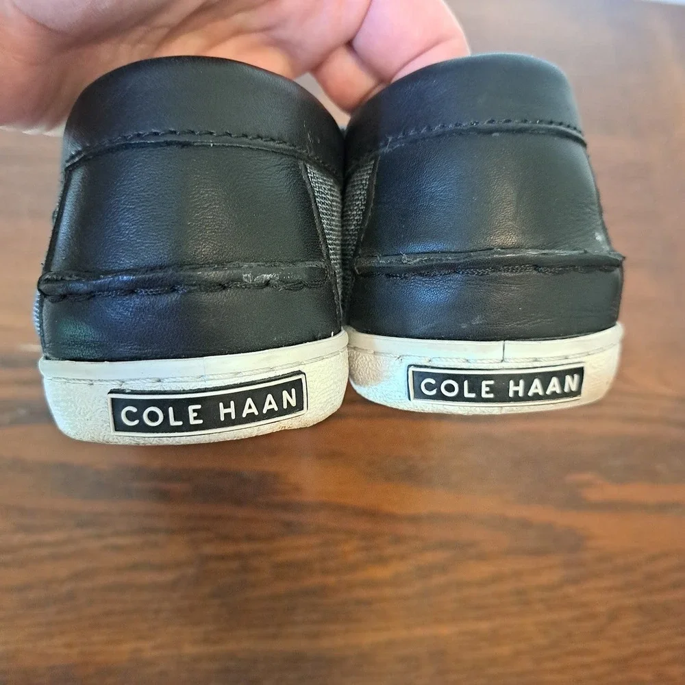 Cole Haan Pinch Maine Classic Grey Textile Black Leather Penny Loafers C21842 9M